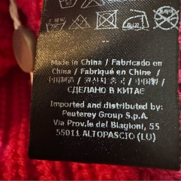 Peuterey Wool Sleeveless Turtleneck Sweater Fisherman Knit Medium Fuchsia Pink - Picture 14 of 16